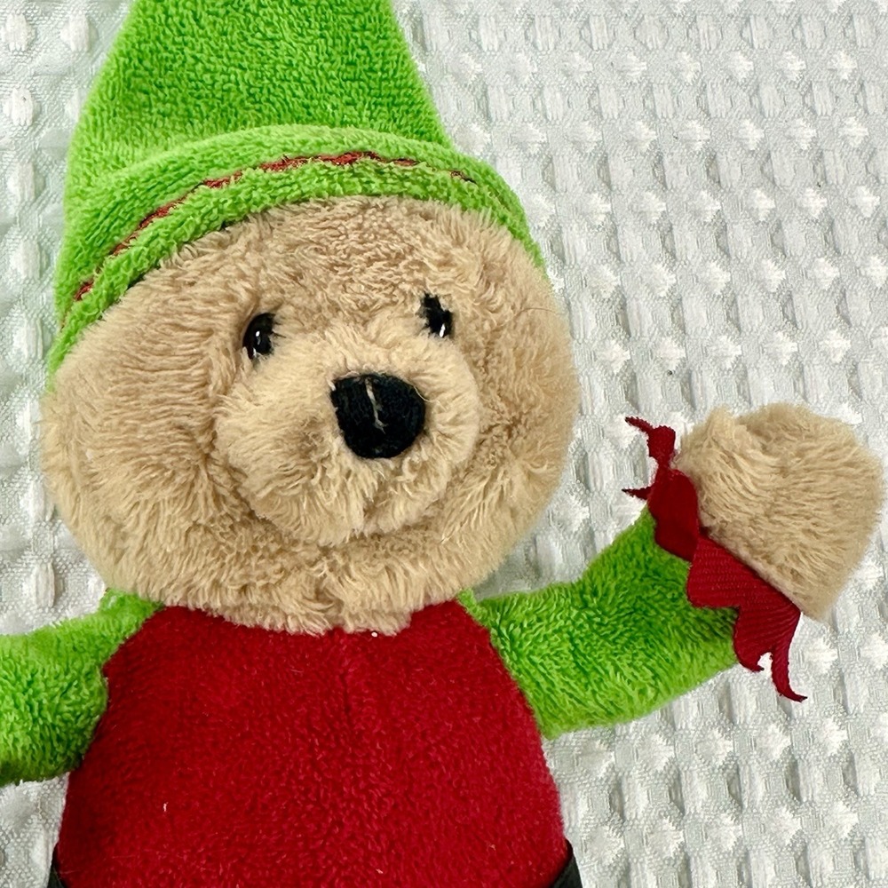Ganz Wee Bears Elf Plush HX11458 Christmas Teddy Green Red Holiday Toy 10" - Picture 2 of 12
